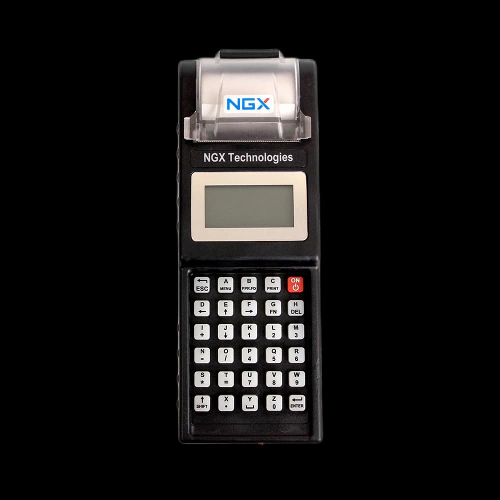 NGX HTM210 handheld ticketing machine, front view
